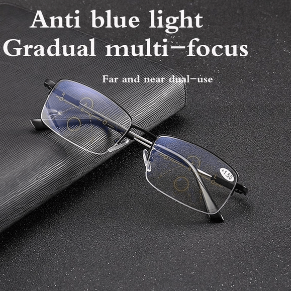 Progressive Titanium Glasses for Distance and Near Vision