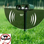 Ultrasonic Solar Animal Repeller for Gardens - 8–10m Range, IP66, 13.5–45.5kHz