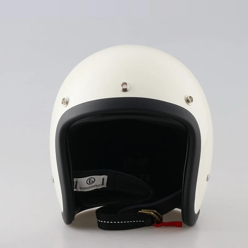 Retro Low Profile Motorcycle Helmet - DOT and ECE Certified
