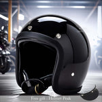 Retro Low Profile Motorcycle Helmet - DOT and ECE Certified