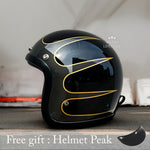 Retro Low Profile Motorcycle Helmet - DOT and ECE Certified