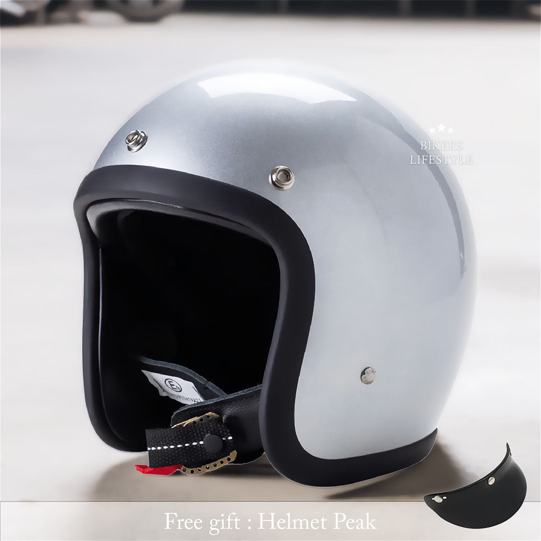 Retro Low Profile Motorcycle Helmet - DOT and ECE Certified