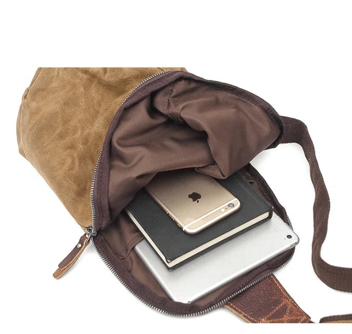 Water-Resistant Canvas Crossbody Bag with Anti-Theft Pocket – Versatile Design