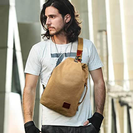 Water-Resistant Canvas Crossbody Bag with Anti-Theft Pocket – Versatile Design